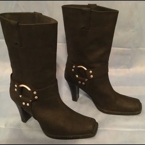 Michael Kors Black Harness Heeled Boots 10M